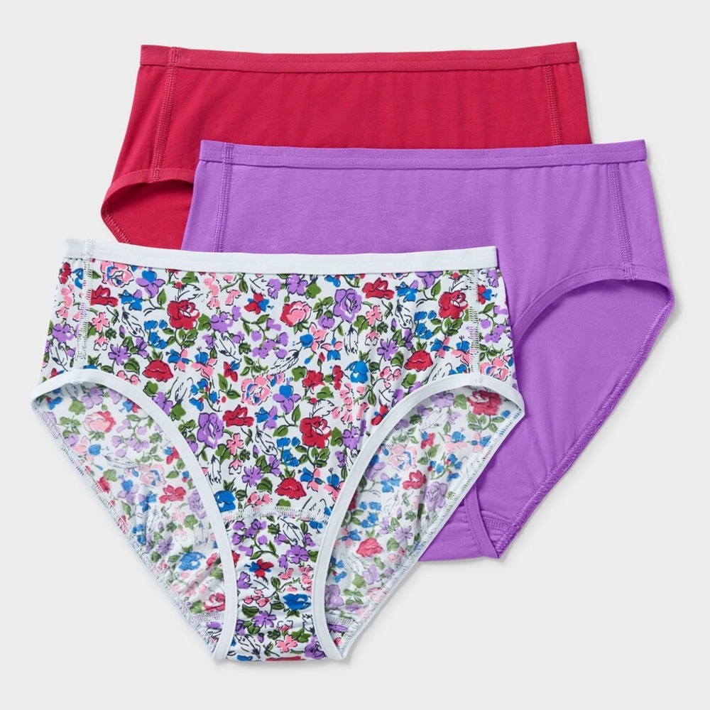 Duluth Trading Co Free Range Briefs Women 3X Purple Teal Floral New With Tags